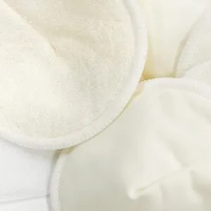 Supormama™-Contoured Reusable Bamboo Nursing Pads in Natural-3 Pairs