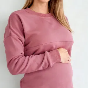 Supormama™-Cotton Nursing Jumper in Rose