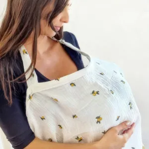 Supormama™-Nursing Apron Cover in Lemon Print
