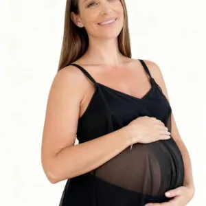 Supormama™-Mesh Tankini Set in Black
