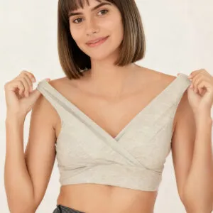 Supormama™-Cotton Nursing Sleep Bra in Grey