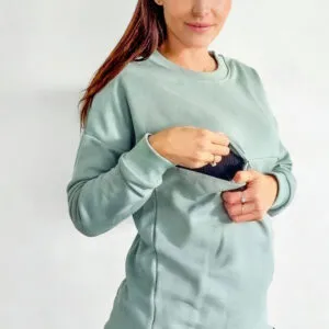 Supormama™-Cotton Nursing Jumper in Sage
